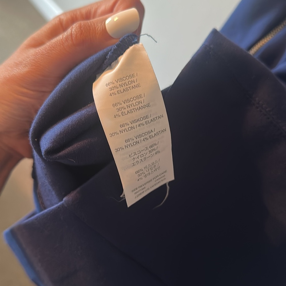 J. Crew Solid Blue Structured Knit Zip Sheath Dre… - image 7